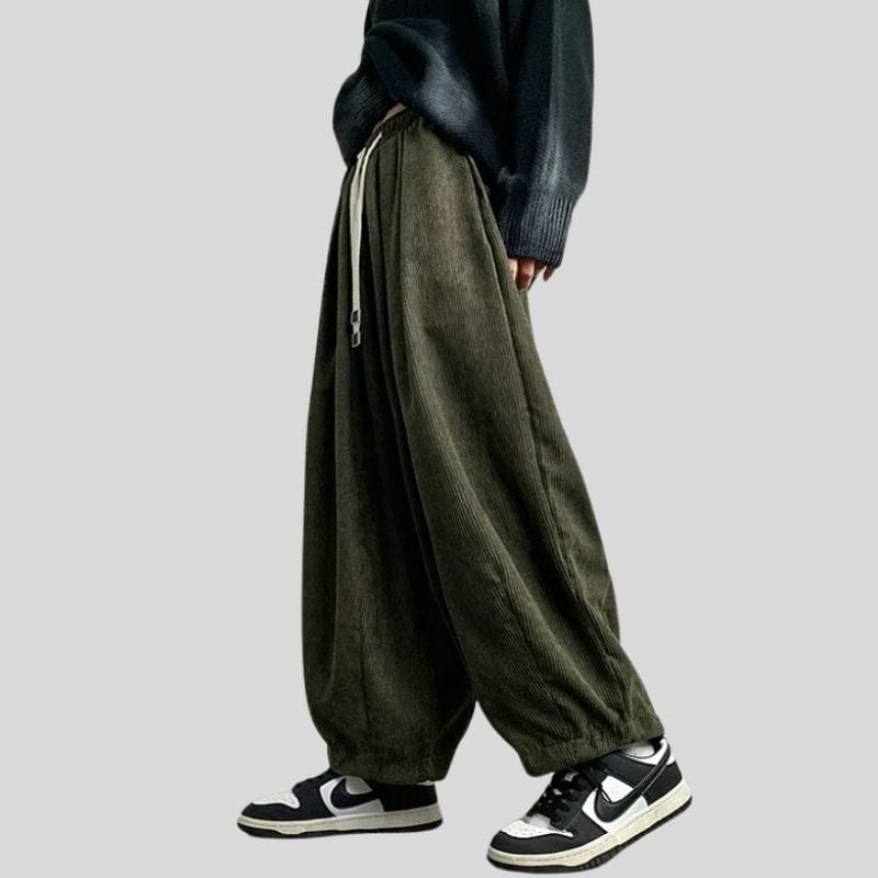 Pantalon-Velour-Vert-Homme