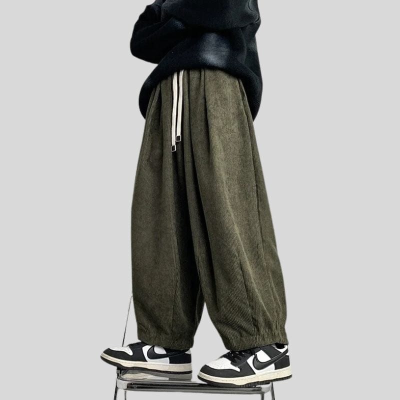 Pantalon-Velour-Vert-Homme