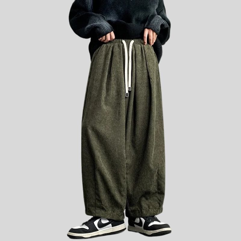 Pantalon-Velour-Vert-Homme