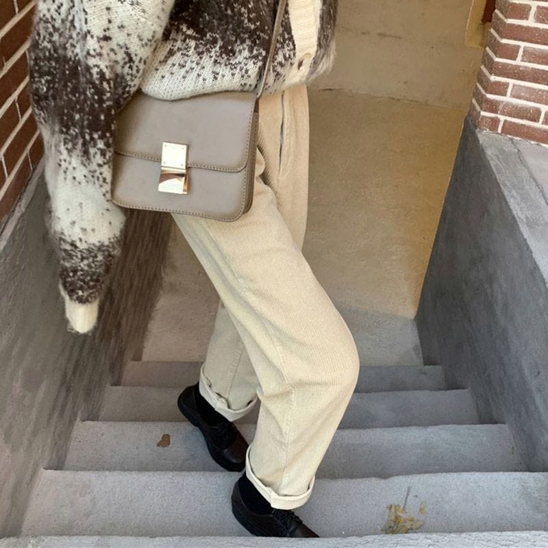 Pantalon-Velours-Beige-Femme