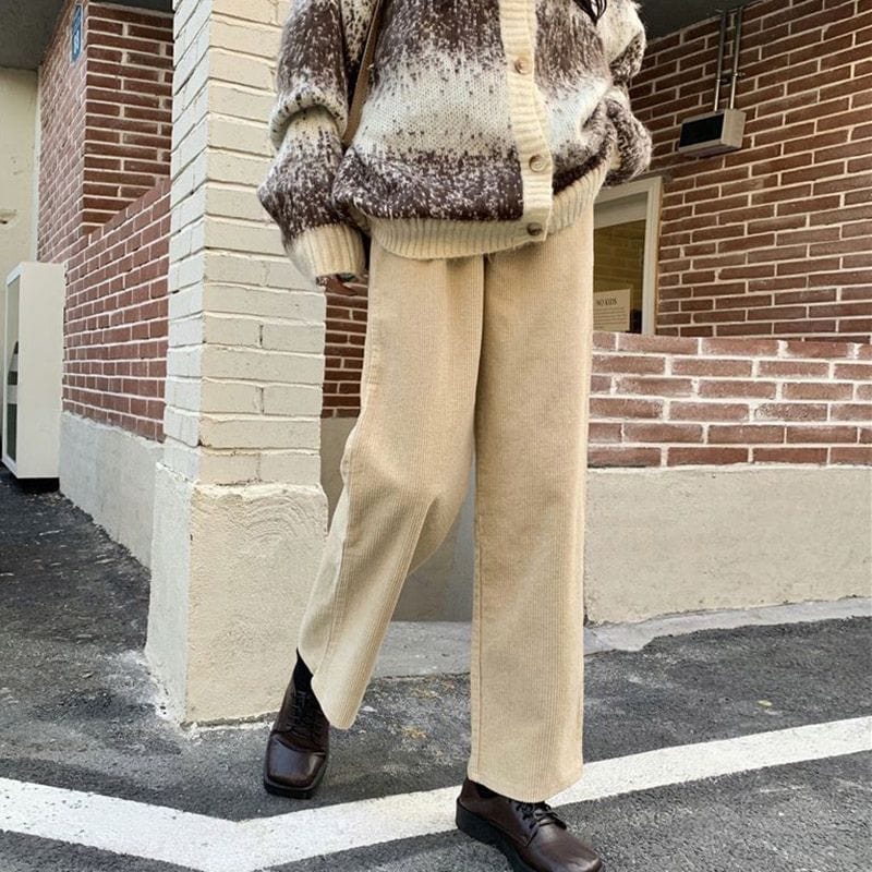 Pantalon-Velours-Beige-Femme