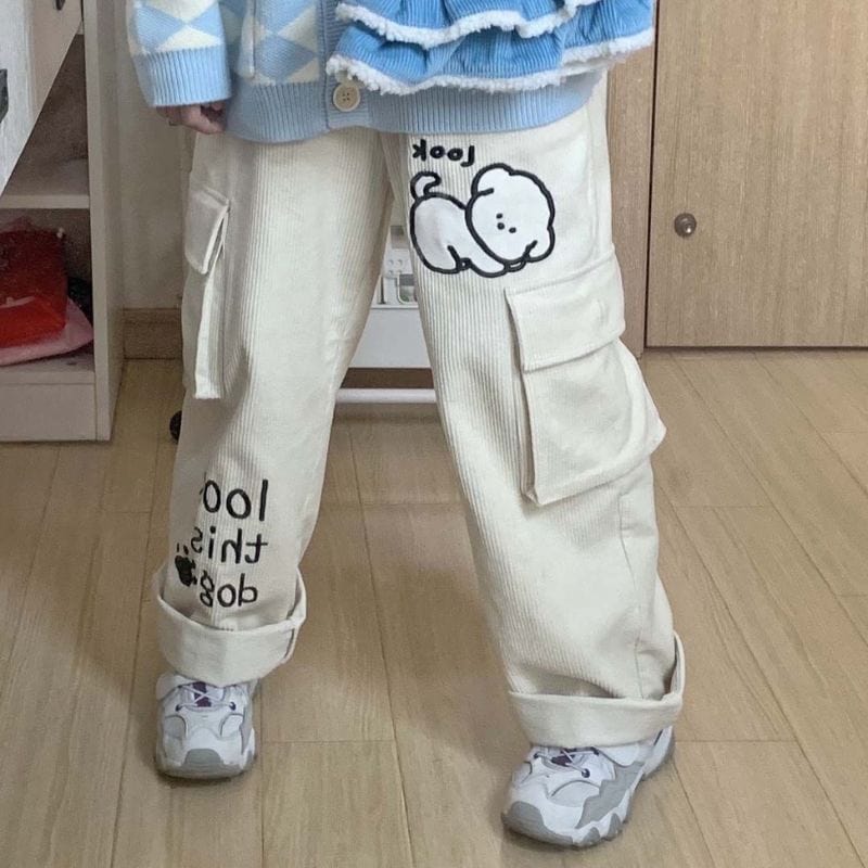Pantalon-Velours-Blanc-Cassé-Femme