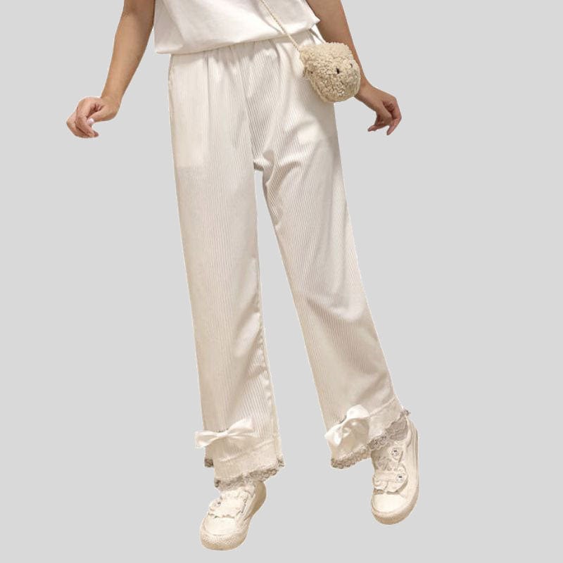 Pantalon-Velours-Blanc-Femme