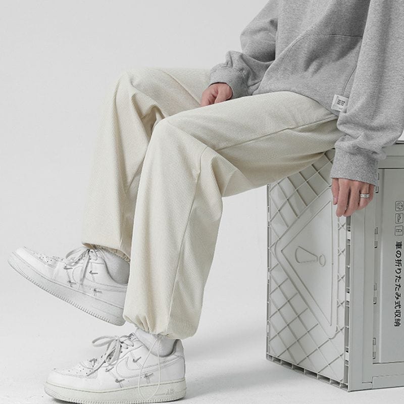 Pantalon-Velours-Blanc-Homme
