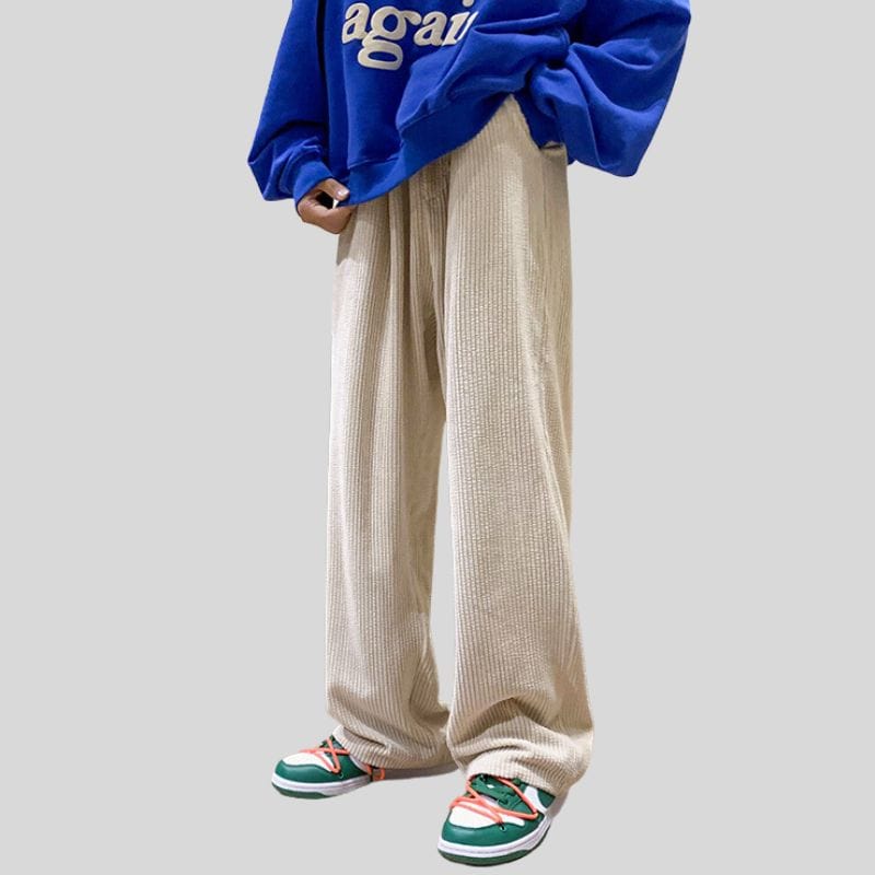 Pantalon-Velours-Cotelé-Homme-Beige