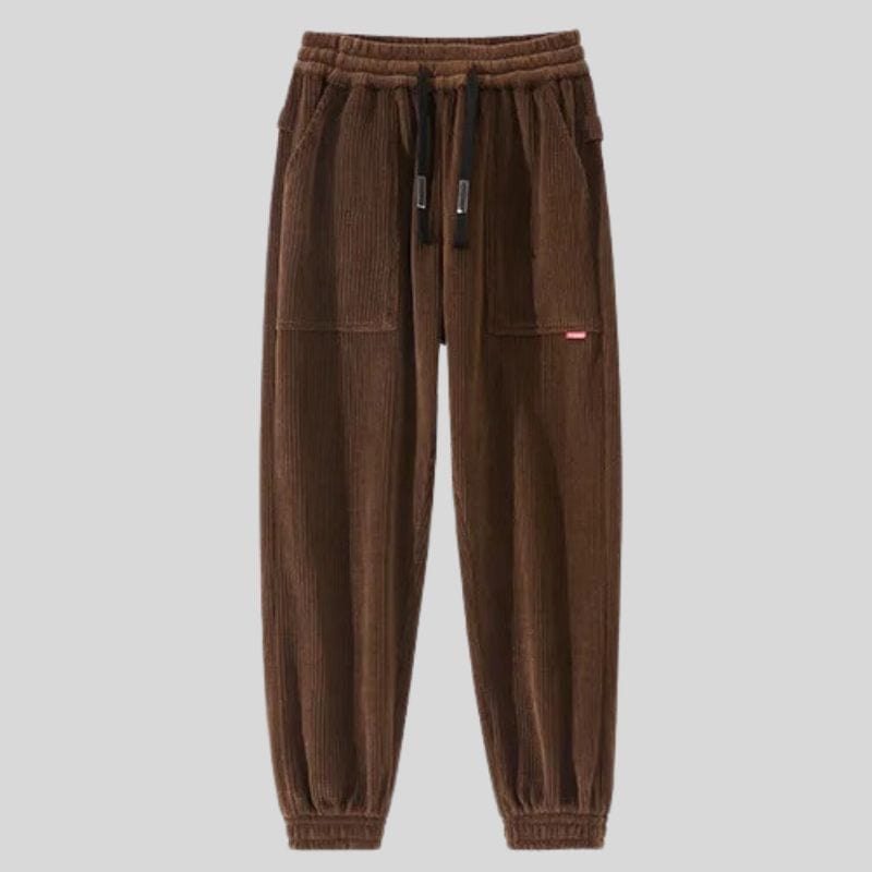 Pantalon-Velours-Cotelé-Homme-Marron