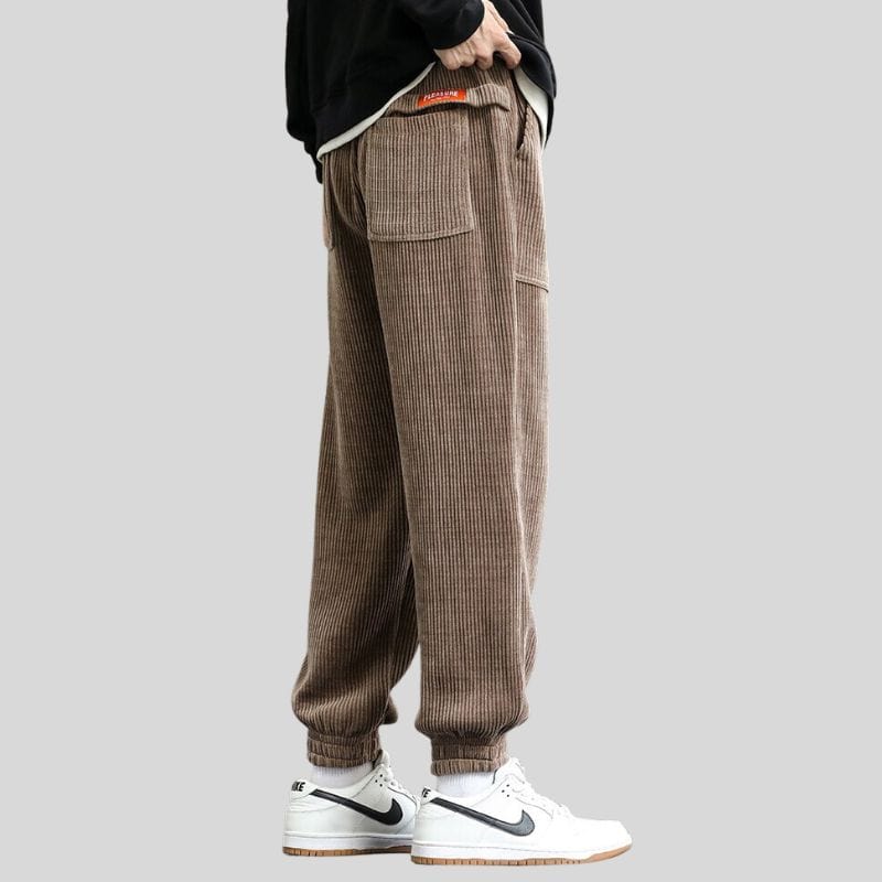 Pantalon-Velours-Cotelé-Marron-Homme