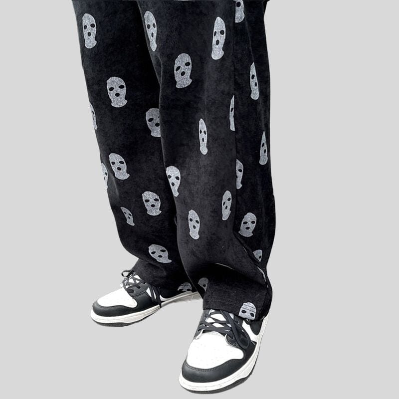 Pantalon-Velours-Cotelé-Noir-Homme