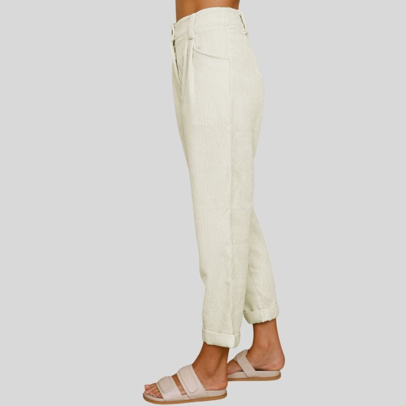 Pantalon-Velours-Femme-Blanc