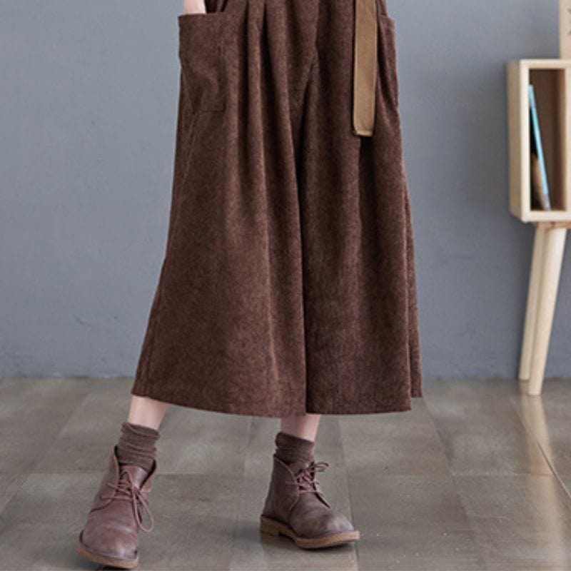 Pantalon-Velours-Femme-Marron