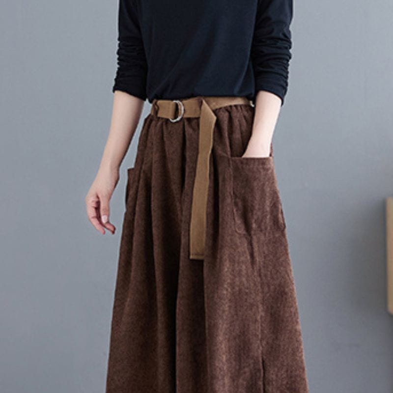 Pantalon-Velours-Femme-Marron