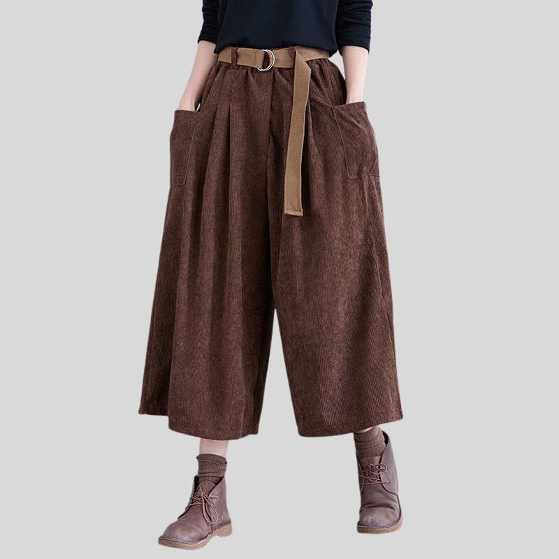 Pantalon-Velours-Femme-Marron