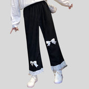 Pantalon-Velours-Femme-Noir