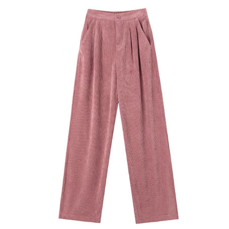 Pantalon-Velours-Femme-Rose