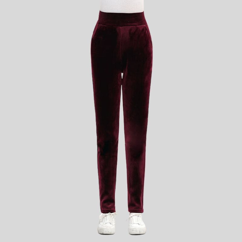 Pantalon-Velours-Femme-Slim