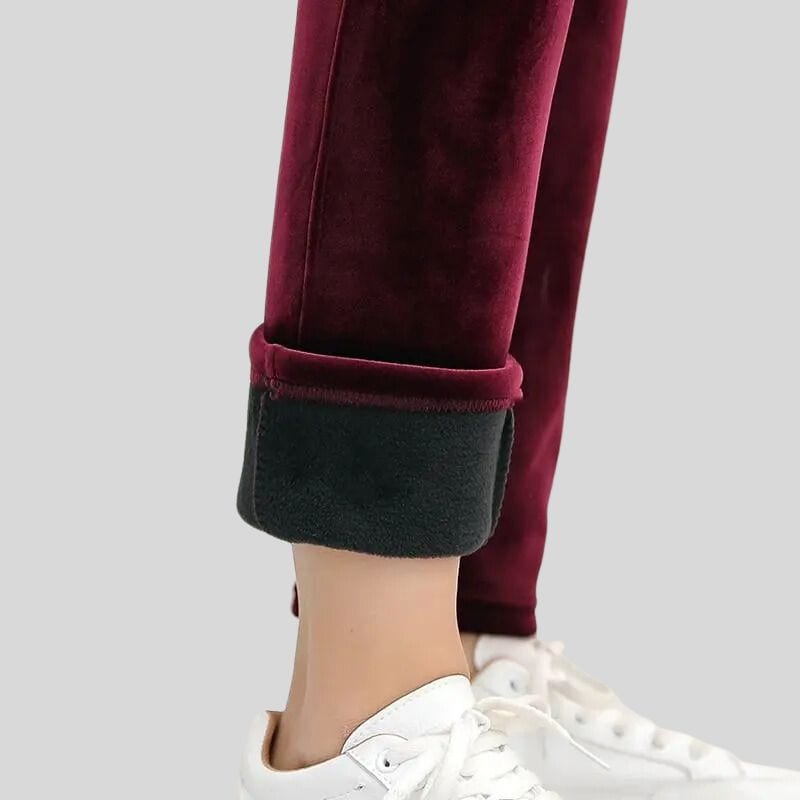 Pantalon-Velours-Femme-Slim