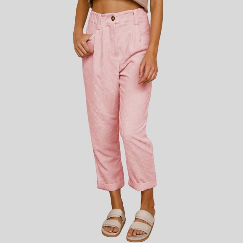 Shein - Pantalon taille haute ample en velours côtelé Shein - Pantalon taille haute ample en velours côtelé