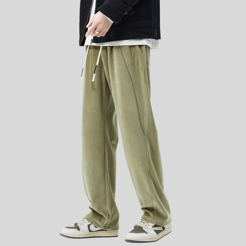 Pantalon-Velours-Homme-Vert