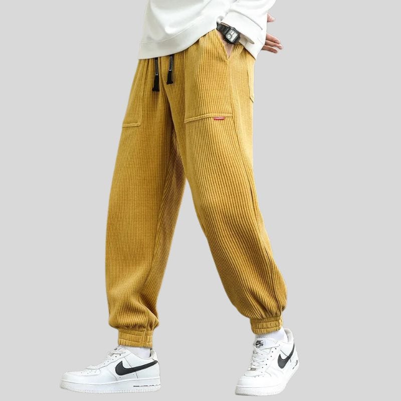 Pantalon-Velours-Jaune