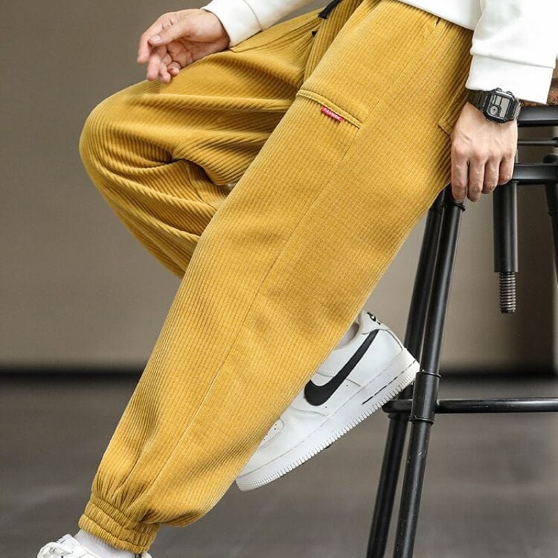 Pantalon-Velours-Jaune