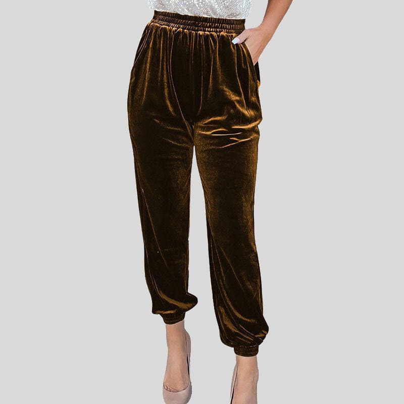 Pantalon-Velours-Marron-Femme