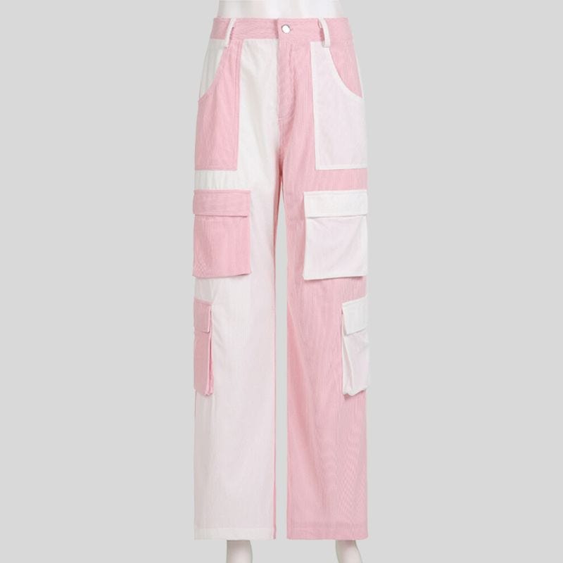 Pantalon-Velours-Rose-Femme