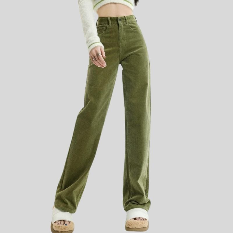 Pantalon velours femme clearance vert