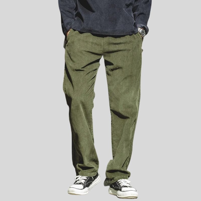 Pantalon-Vert-Velours-Homme