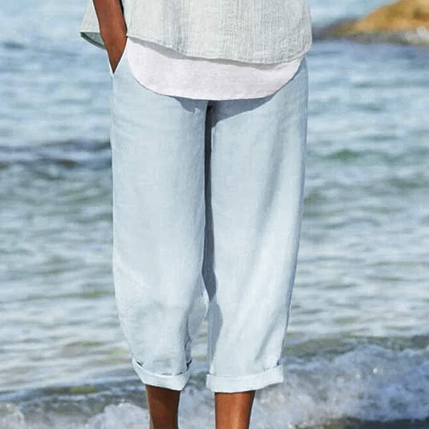 Pantalon Court Homme Léger en Coton avec Conception Respirante | Idéal pour les Journées Ensoleillées 0