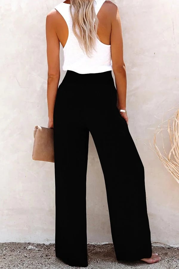 Pantalon Décontracté Femme Taille Haute avec Détails Élégants | Polyvalent pour un Style Quotidien 3