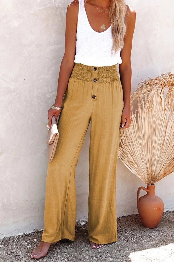 Pantalon Décontracté Femme Taille Haute avec Détails Élégants | Polyvalent pour un Style Quotidien 8