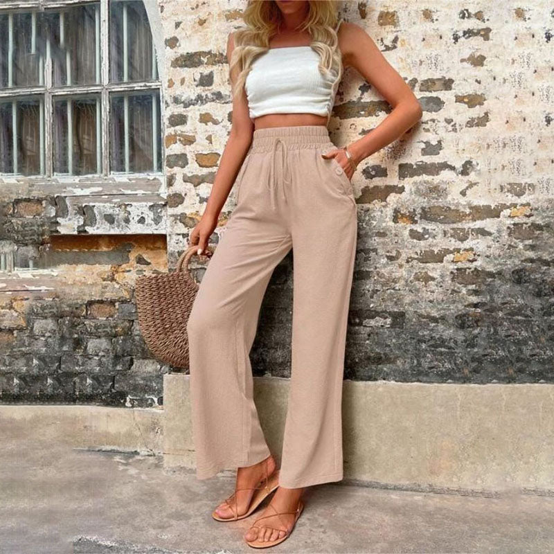 Pantalon Décontracté Femme à Jambes Larges avec Taille Élastique | Confort Optimal pour un Style Relaxé 11