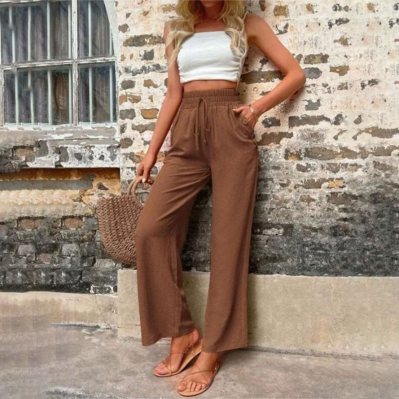 Pantalon Décontracté Femme à Jambes Larges avec Taille Élastique | Confort Optimal pour un Style Relaxé 15