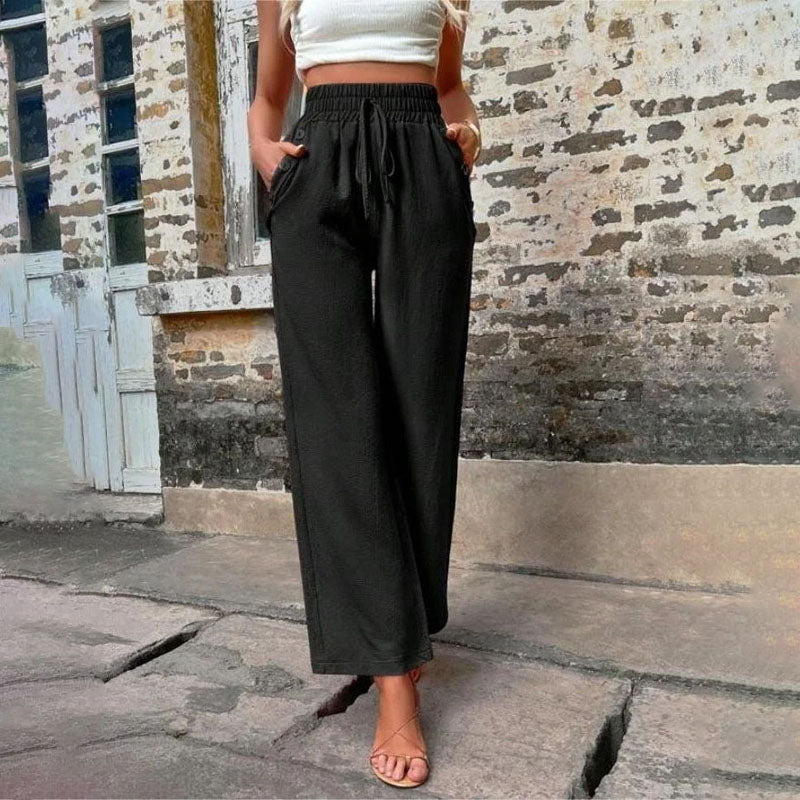 Pantalon Décontracté Femme à Jambes Larges avec Taille Élastique | Confort Optimal pour un Style Relaxé 6