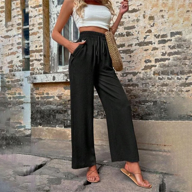 Pantalon Décontracté Femme à Jambes Larges avec Taille Élastique | Confort Optimal pour un Style Relaxé 7