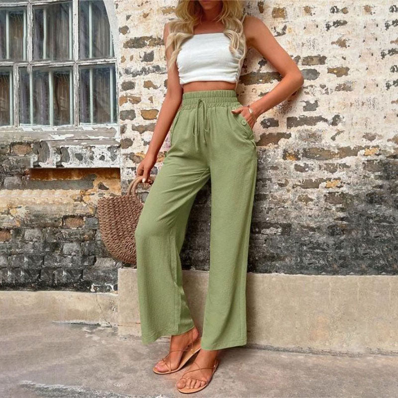 Pantalon Décontracté Femme à Jambes Larges avec Taille Élastique | Confort Optimal pour un Style Relaxé 9