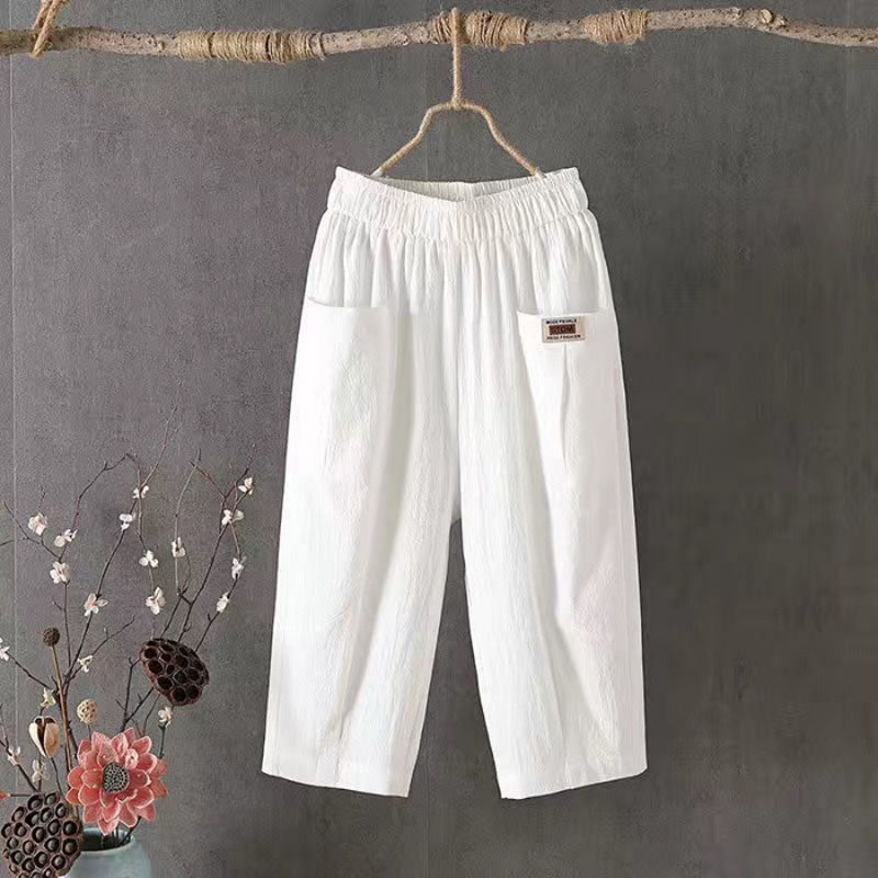 Pantalon Décontracté Femme en Coton Léger avec Ceinture Élastique | Style Moderne pour Confort Quotidien 4
