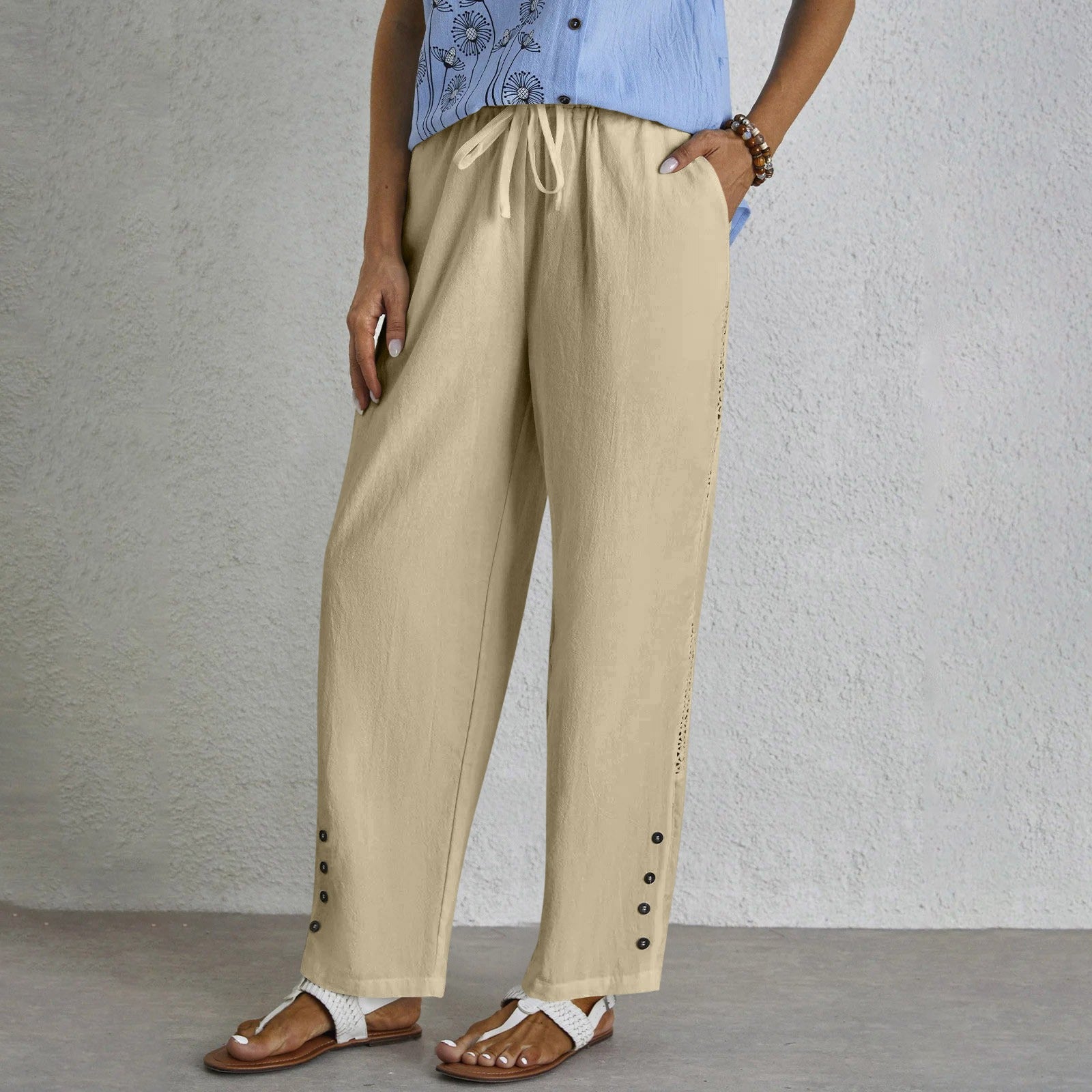 Pantalon Décontracté Homme Boutonné avec Taille Réglable - Élégance et Confort au Quotidien 2