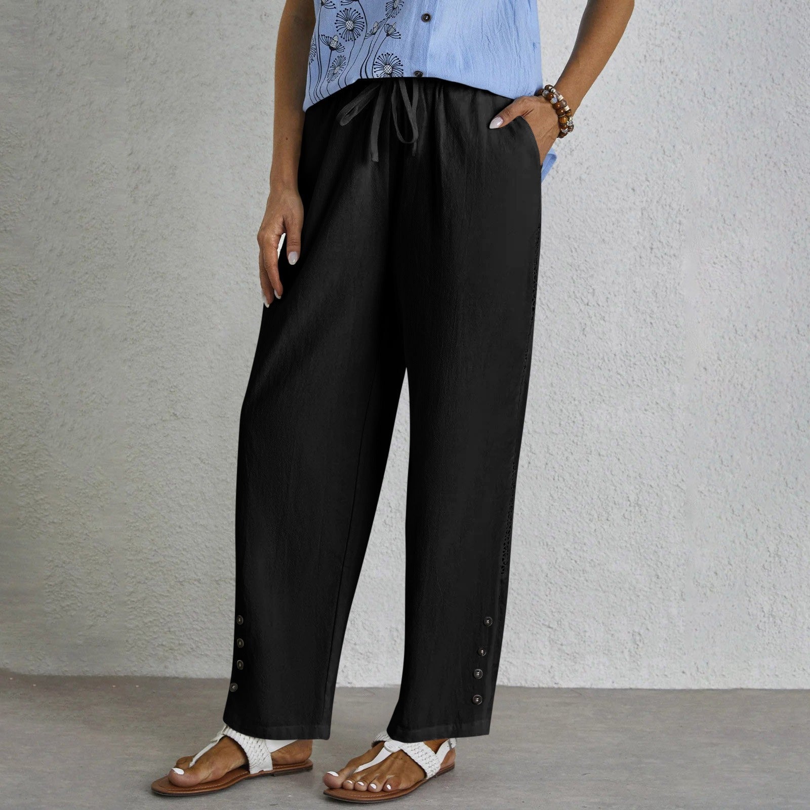 Pantalon Décontracté Homme Boutonné avec Taille Réglable - Élégance et Confort au Quotidien 5