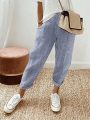 Pantalon Décontracté Homme Rayé avec Taille Réglable | Confort et Style Quotidien 0