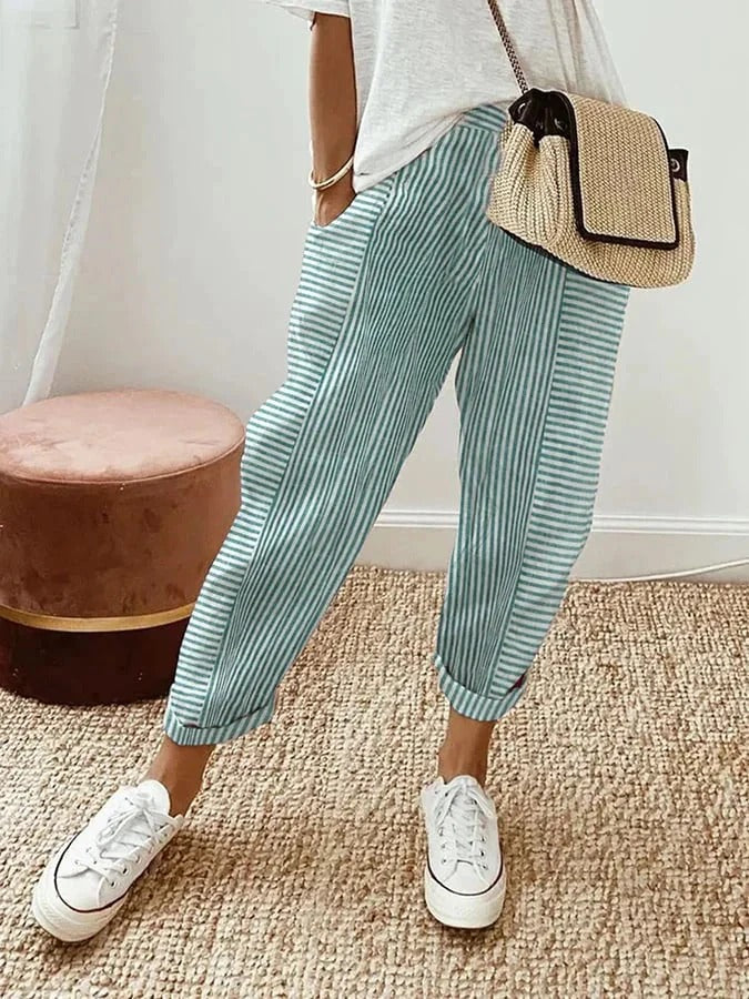 Pantalon Décontracté Homme Rayé avec Taille Réglable | Confort et Style Quotidien 2