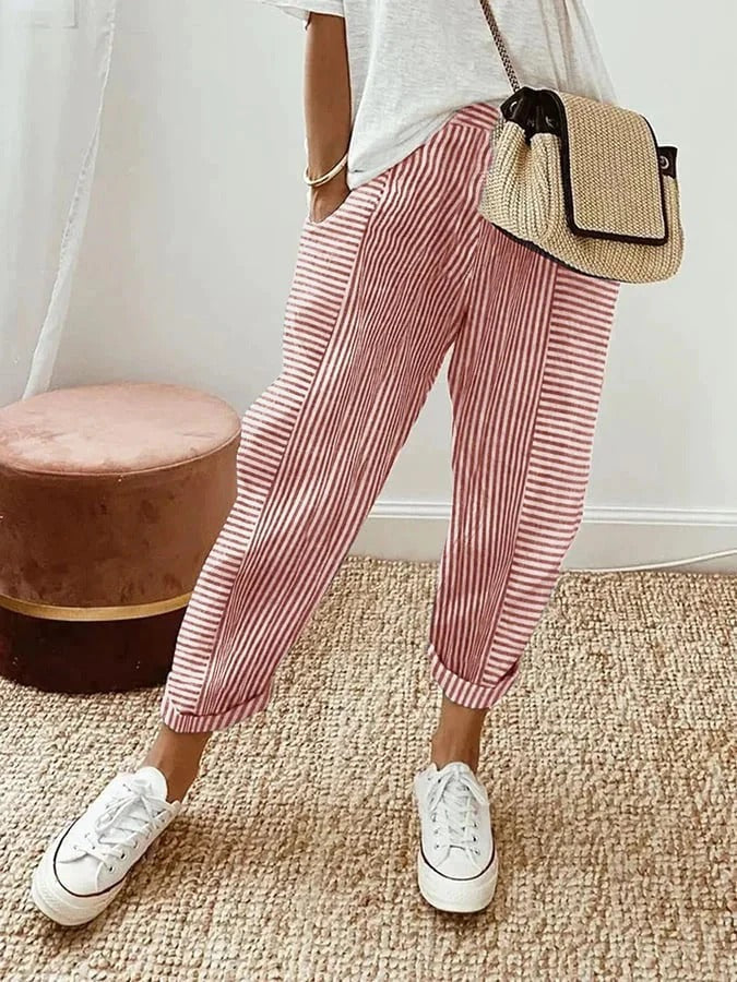 Pantalon Décontracté Homme Rayé avec Taille Réglable | Confort et Style Quotidien 5