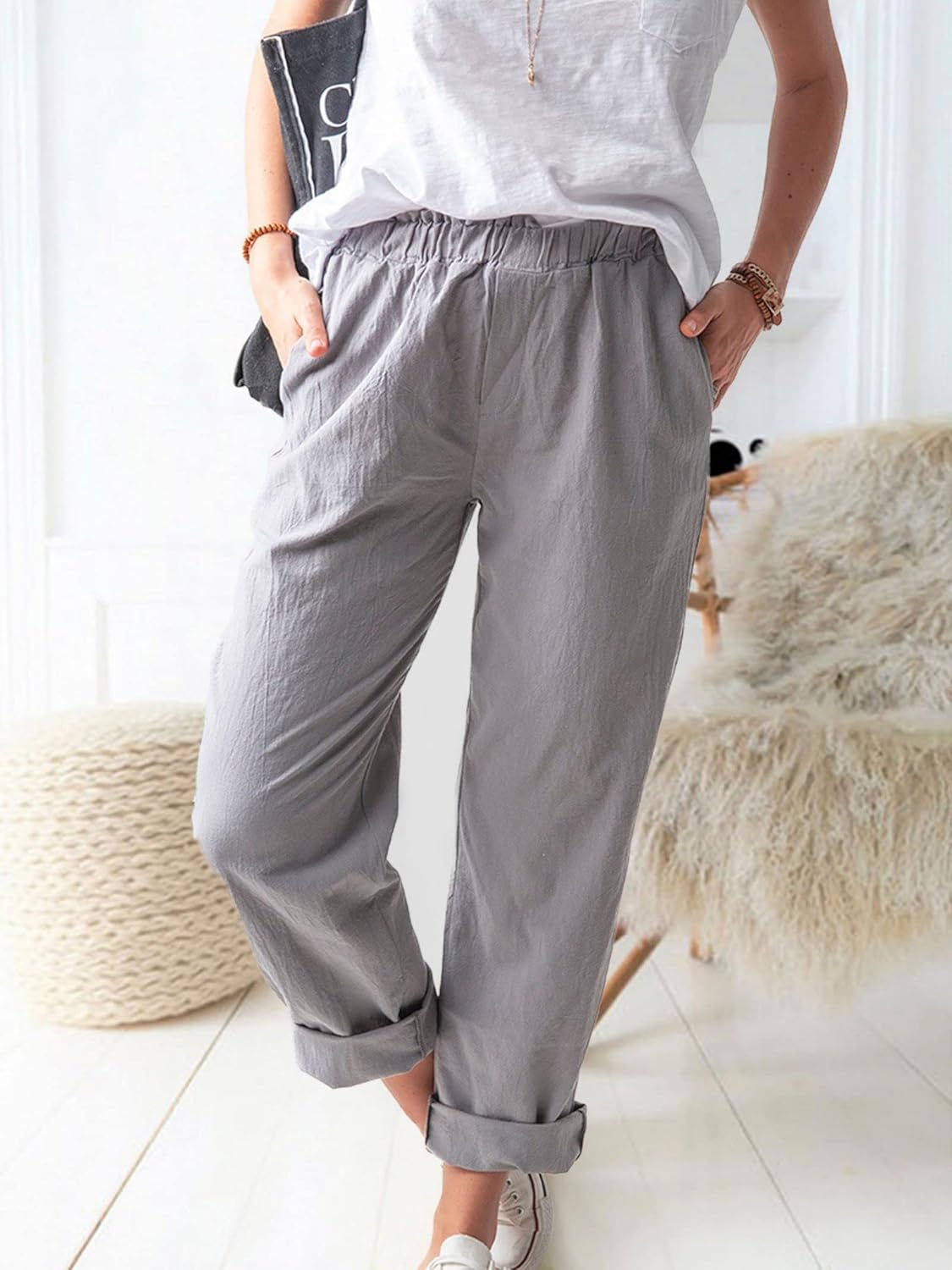 Pantalon Décontracté pour Homme en Coton et Lin avec Confort Léger | Style Polyvalent pour Toutes Occasions 1