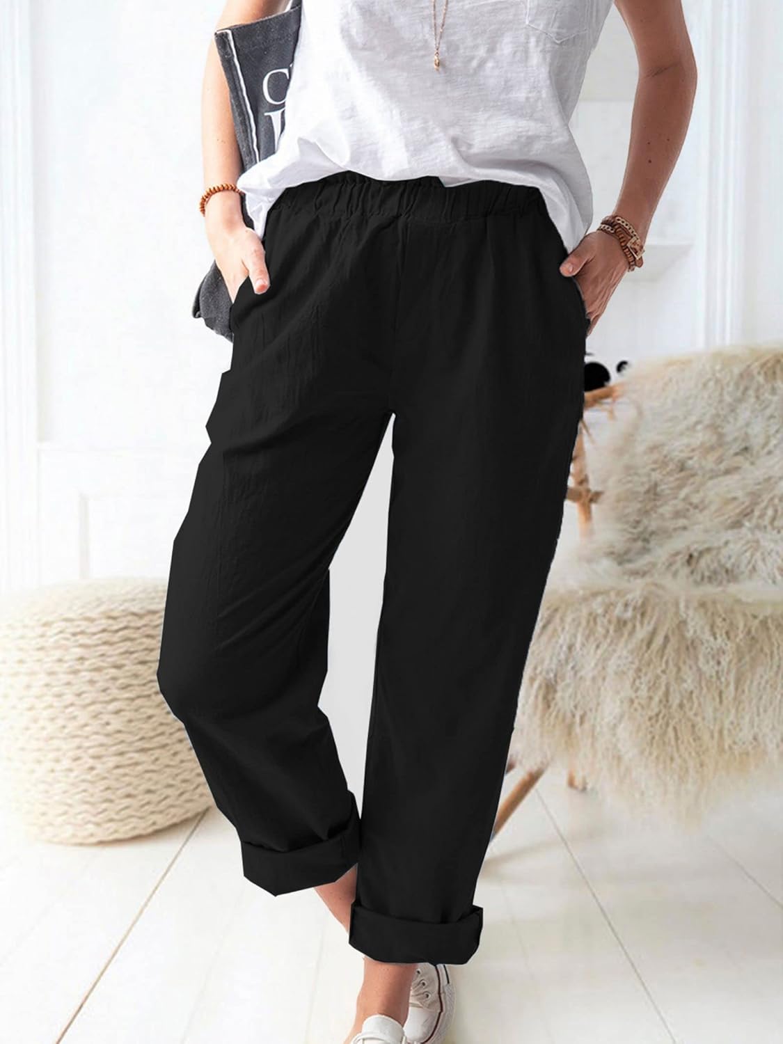 Pantalon Décontracté pour Homme en Coton et Lin avec Confort Léger | Style Polyvalent pour Toutes Occasions 2