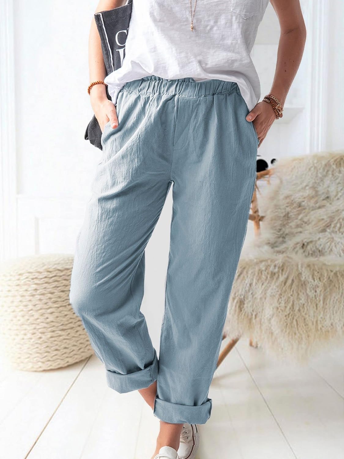 Pantalon Décontracté pour Homme en Coton et Lin avec Confort Léger | Style Polyvalent pour Toutes Occasions 3