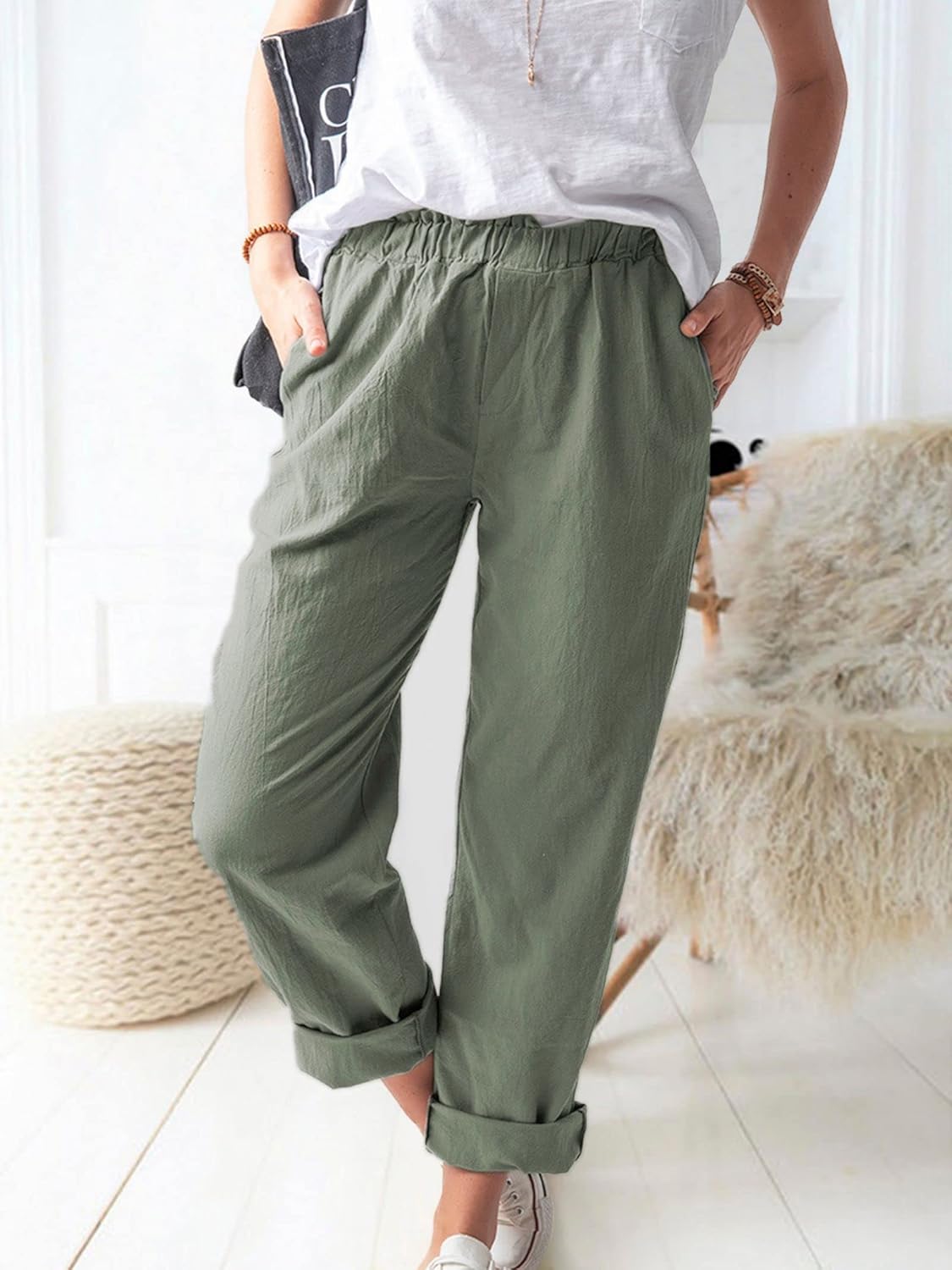 Pantalon Décontracté pour Homme en Coton et Lin avec Confort Léger | Style Polyvalent pour Toutes Occasions 5