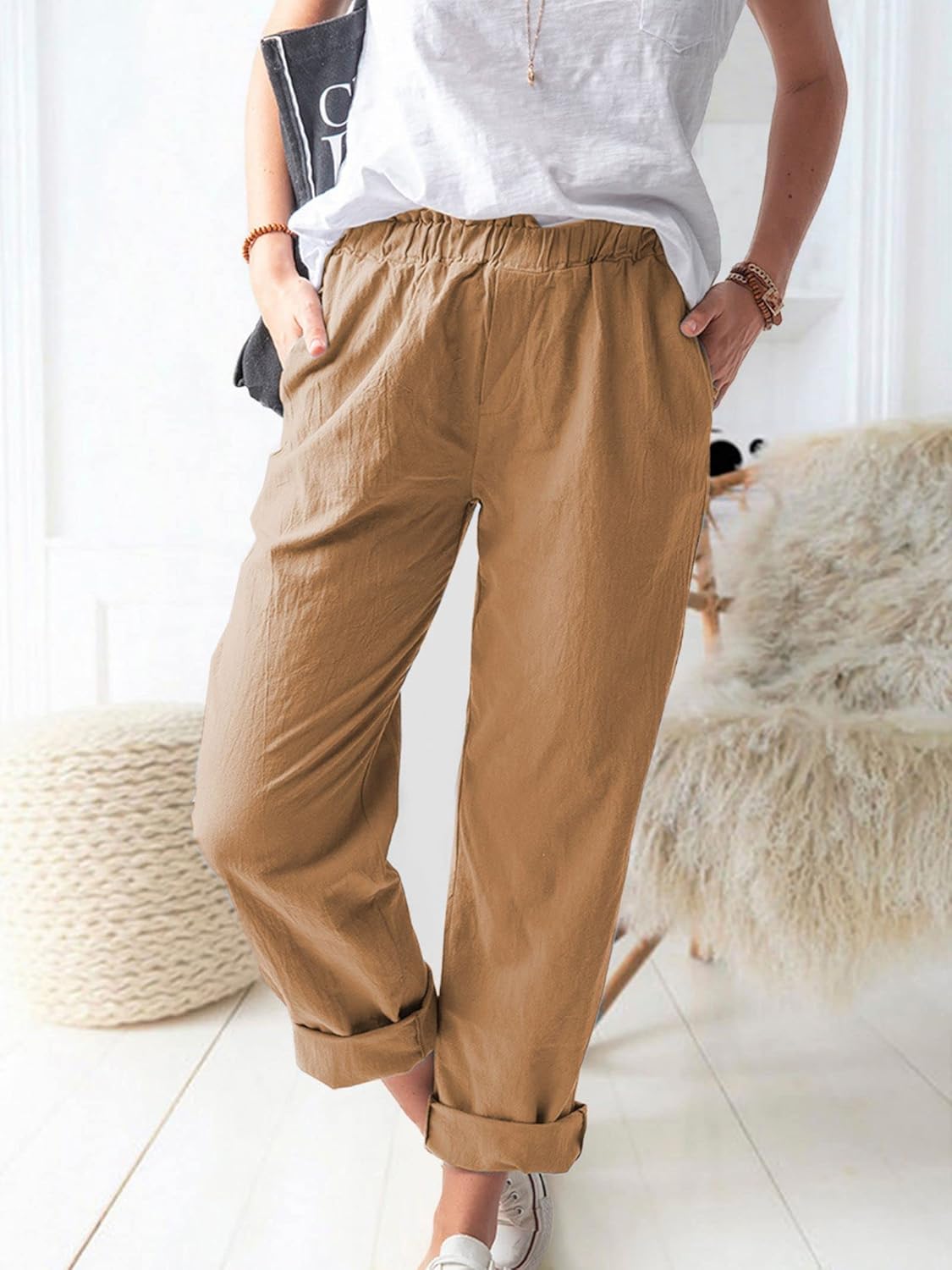 Pantalon Décontracté pour Homme en Coton et Lin avec Confort Léger | Style Polyvalent pour Toutes Occasions 6