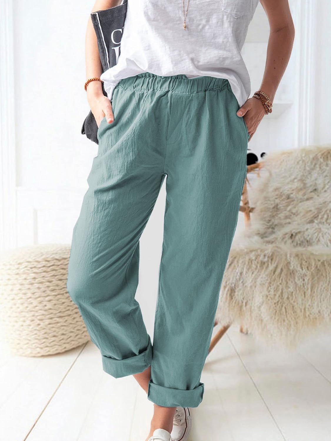 Pantalon Décontracté pour Homme en Coton et Lin avec Confort Léger | Style Polyvalent pour Toutes Occasions 7