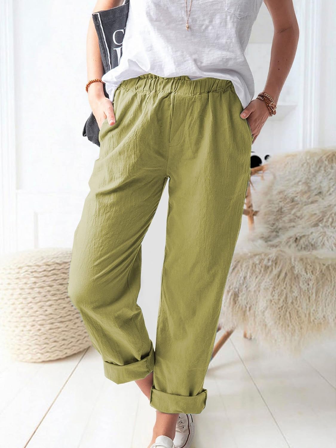Pantalon Décontracté pour Homme en Coton et Lin avec Confort Léger | Style Polyvalent pour Toutes Occasions 8