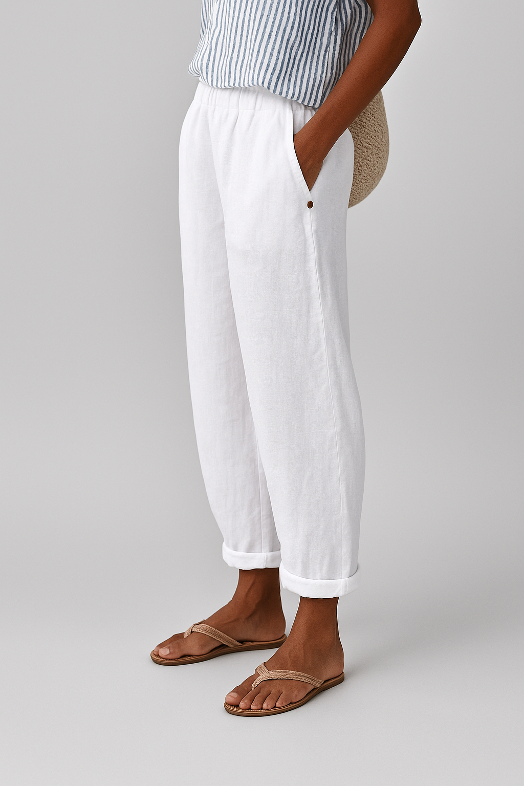 Pantalon Élégant Femme avec Poches Latérales et Ceinture Élastique | Confort Optimal pour Toutes Occasions 5